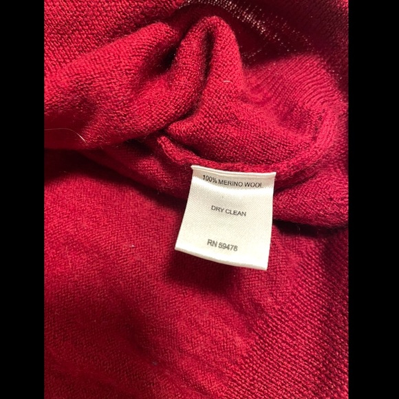 Garret Scott Sweater Men XXL Red V-Neck Knit Pullover Extra Fine Merino Wool EUC - Picture 6 of 7